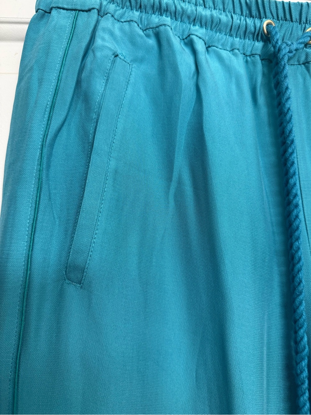 Turquoise Drawstring Waist Pant